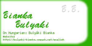 bianka bulyaki business card
