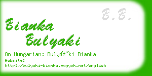 bianka bulyaki business card